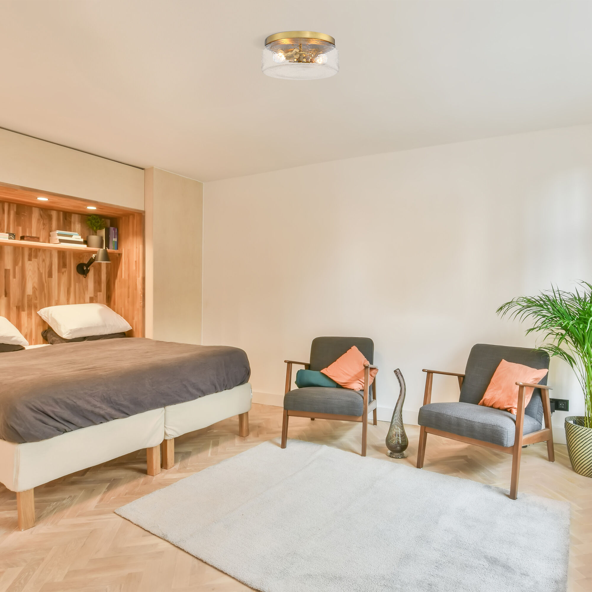 Rose Marie 2 Light 13 inch Brushed Gold Flush Mount Ceiling Light